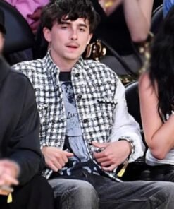 Lakers vs Timberwolves Timothee Chalamet Tweed Jacket