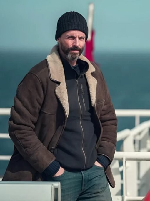 Dept. Q Matthew Goode Shearling Suede Leather Coat