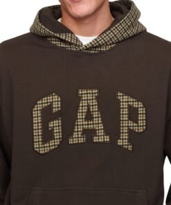 Gap Houndstooth Brown Hoodie