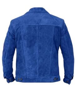 Blue Suede Leather Jacket