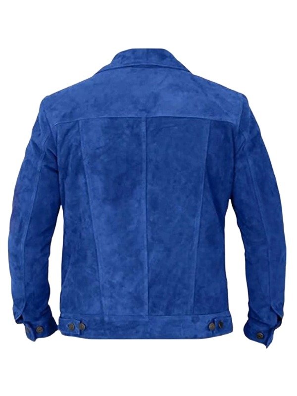 Blue Suede Leather Jacket