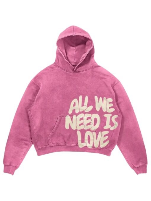 All We Need Is Love Pink Hoodie