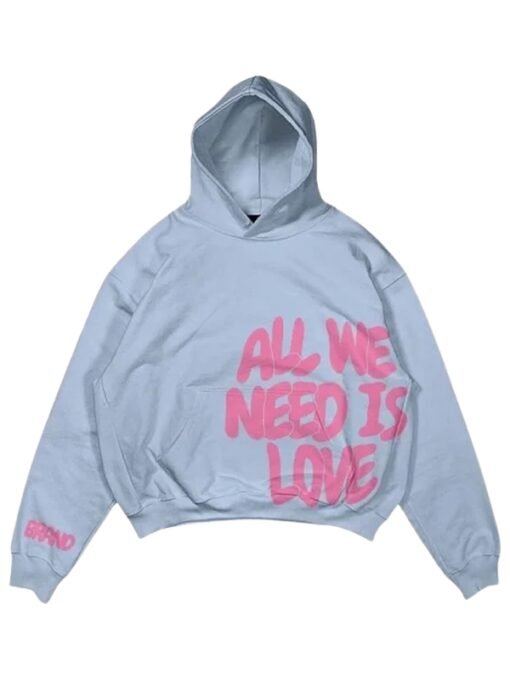 All We Need Is Love Light Blue Hoodie