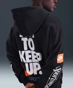 Nike Club Oversized French Terry Black Hoodie