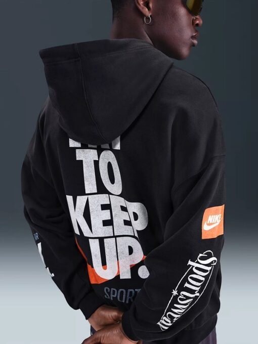 Nike Club Oversized French Terry Black Hoodie