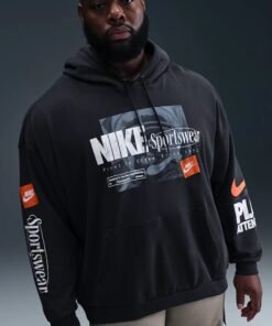 Nike Club Oversized French Terry Blue Hoodie