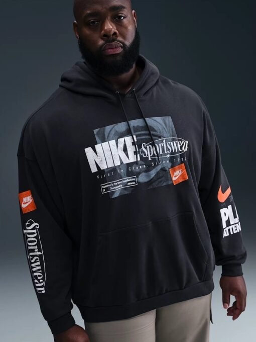 Nike Club Oversized French Terry Blue Hoodie