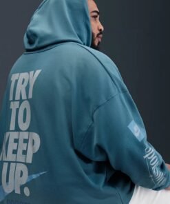 Nike Club Oversized French Terry Blue Hoodie