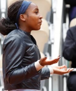 American Tennis Coco Gauff Leather Jacket