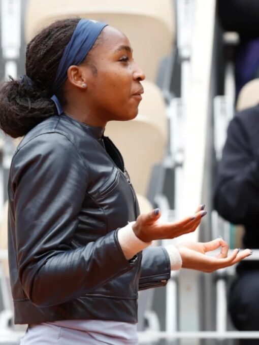 American Tennis Coco Gauff Leather Jacket