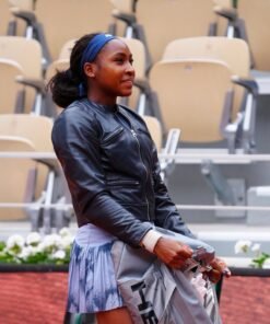 Coco Gauff Leather Jacket Black