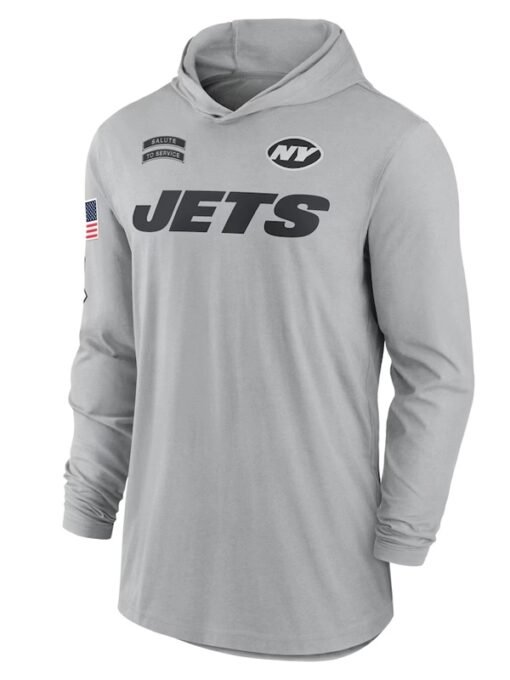 New York Jets Salute to Service Gray Hooded T-Shirt
