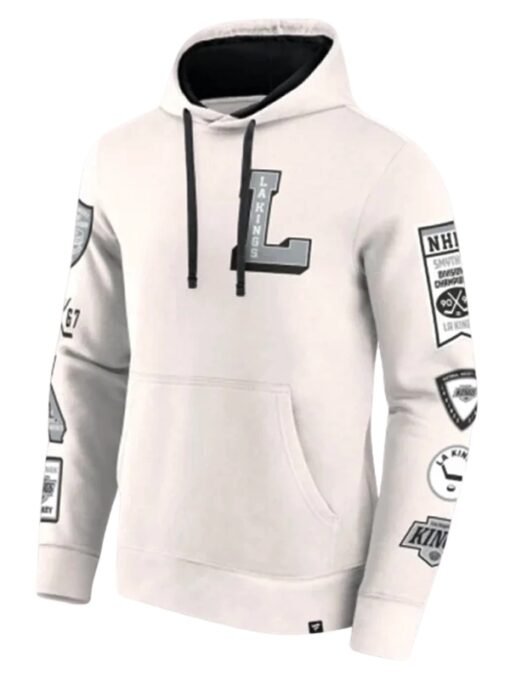 Los Angeles Kings Letterman White Hoodie