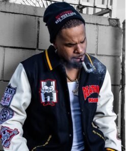 Death Row Records Patched Jacket Black