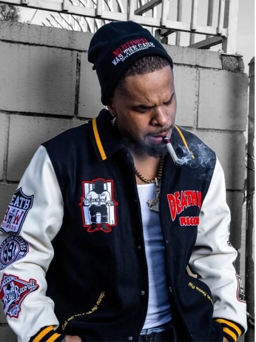 Death Row Records Patched Jacket Black