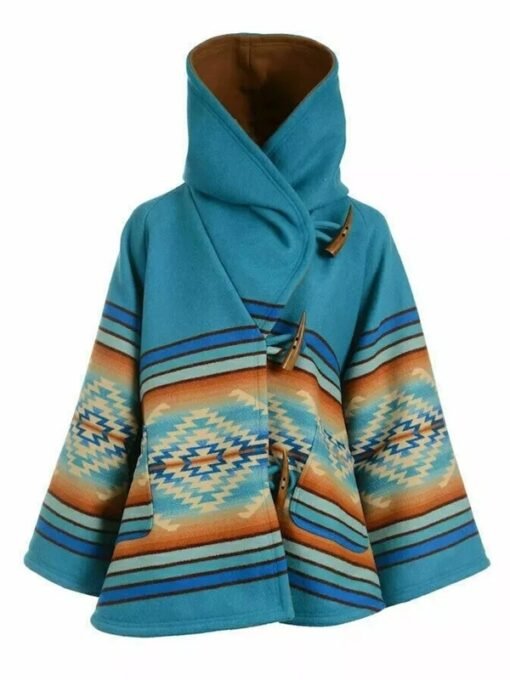 Kelly Reilly Yellowstone Hooded Coat Blue