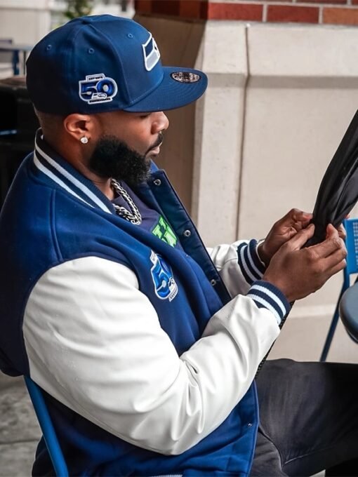 50th Season Seattle Seahawks Jacket Blue