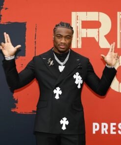 Jalen Milroe Chrome Hearts Suit Black