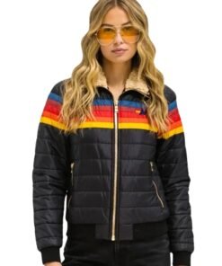 Aviator Nation 4 Stripe Rainbow Jacket