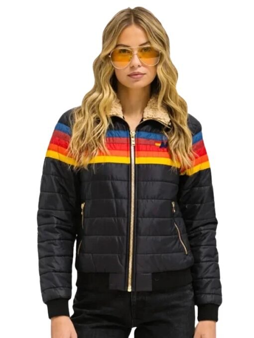 Aviator Nation 4 Stripe Rainbow Jacket