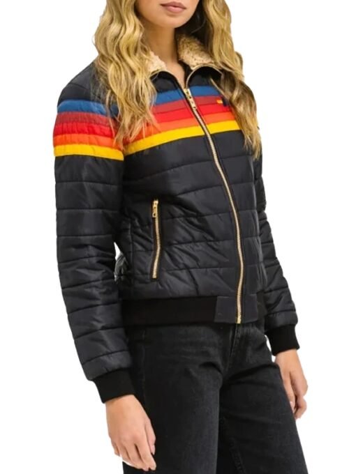 Aviator Nation 4 Stripe Rainbow Jacket