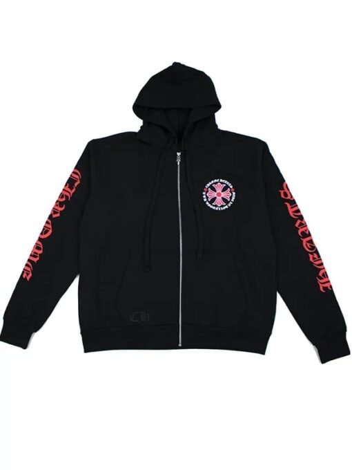 Chrome Hearts Plus Cross Zip Up Hoodie Black