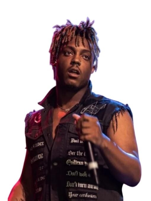 Juice Wrld Grey Patches Denim Vest
