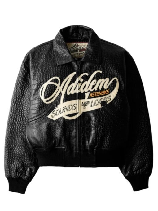 Adidem Asterisks Crocodile Cursive Bomber Jacket