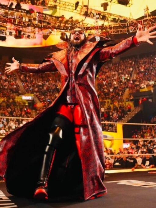 RAW Seth Rollins Snake Print Coat Red