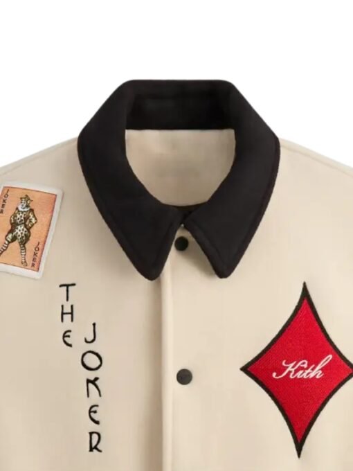Batman Kith Joker Wool Coaches Varsity Jacket Cream