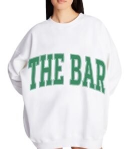 NWT The Bar Varsity White Sweatshirt