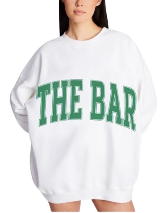 NWT The Bar Varsity White Sweatshirt