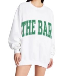 NWT The Bar Varsity Sweatshirt White