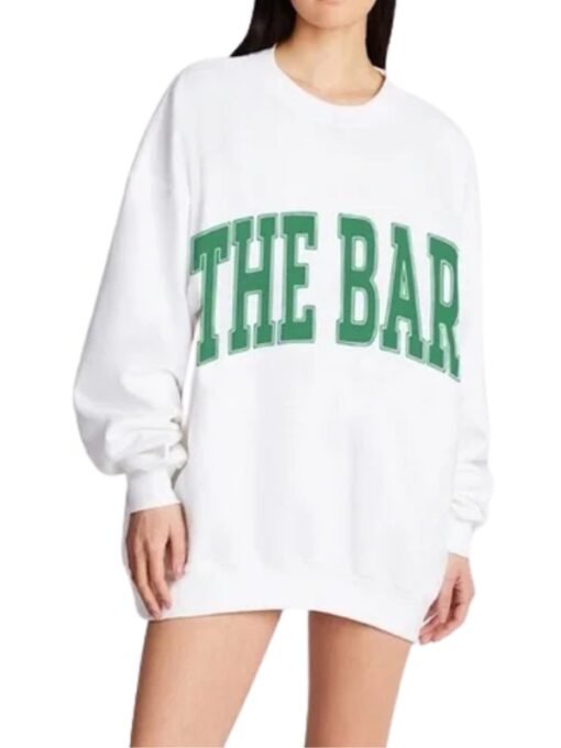 NWT The Bar Varsity Sweatshirt White