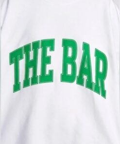 NWT The Bar Varsity White And Green Sweatshirt