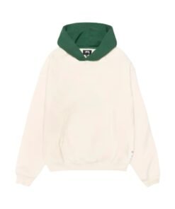 Stussy Two Tone Cream and Green Hoodie