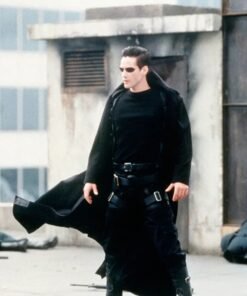 The Matrix Neo Black Cotton Trench Coat