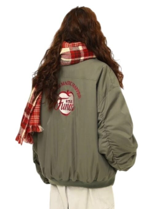 Women’s Boa Lapel Casual Padded Oversized Jacket