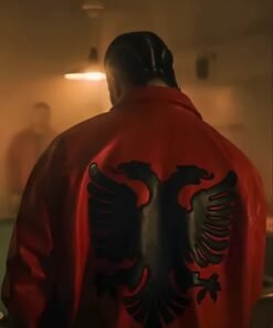 Drake Albanian Flag Red Leather Jacket