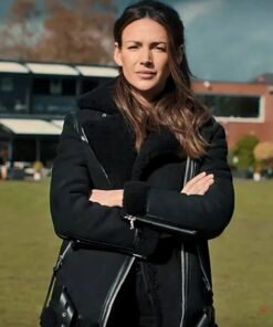 Michelle Keegan Fool Me Once Black Shearling Leather Jacket