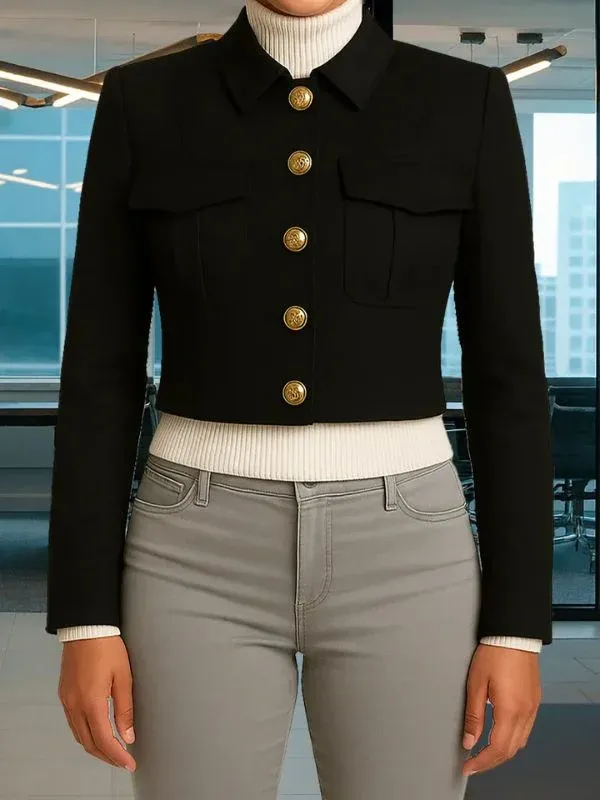 Upload S03 Nora Antony Black Cropped Jacket