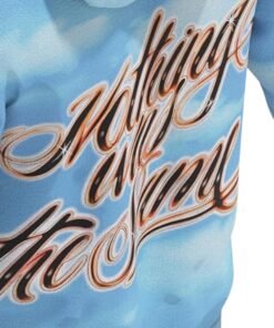Drake Cloud Print Hoodie Blue