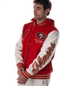 The Wild Collective San Francisco 49ers Varsity Jacket Red