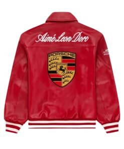 Aime Leon Dore Porsche Red Leather Jacket