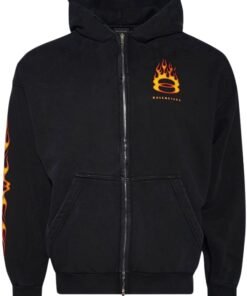 Justin Bieber Balenciaga Burning Unity Zip-Up Hoodie