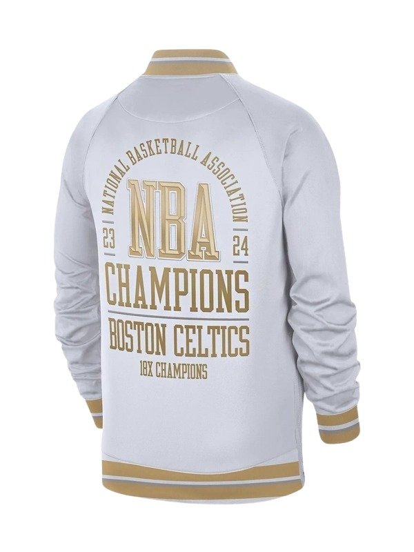 Boston Celtics Trophy Ring Banner White Jacket