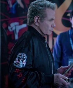 John Kreese Cobra Kai S06 Black Bomber Jacket