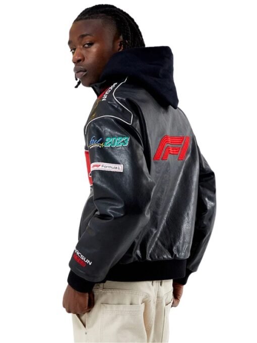 Formula 1 x PacSun Racing PU Leather Jacket Black