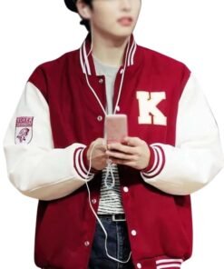 Korea University Varsity Jacket Maroon