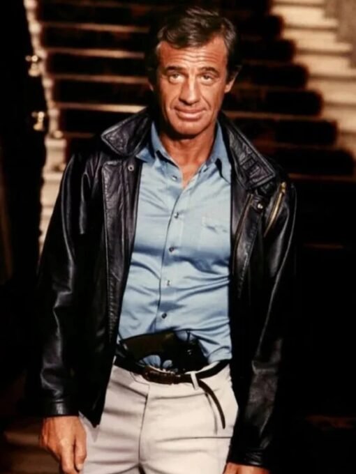 Jean-Paul Belmondo Blue Leather Jacket